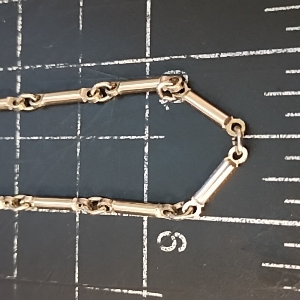 Vintage Link Bar Style Chain Necklace, 16 Inches Long, Silver Colour - Picture 2 of 6